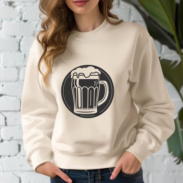 Digital Glass Filled with Beer A digital illustration of a glass filled with beer, designed as vector art.
