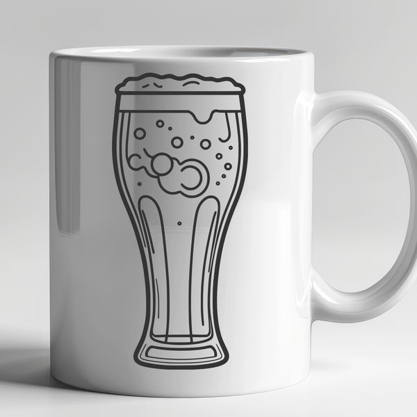 Beautiful Beer Glass Vector Design Illustrated beer glass with a refreshing beverage inside, designed as vector art.