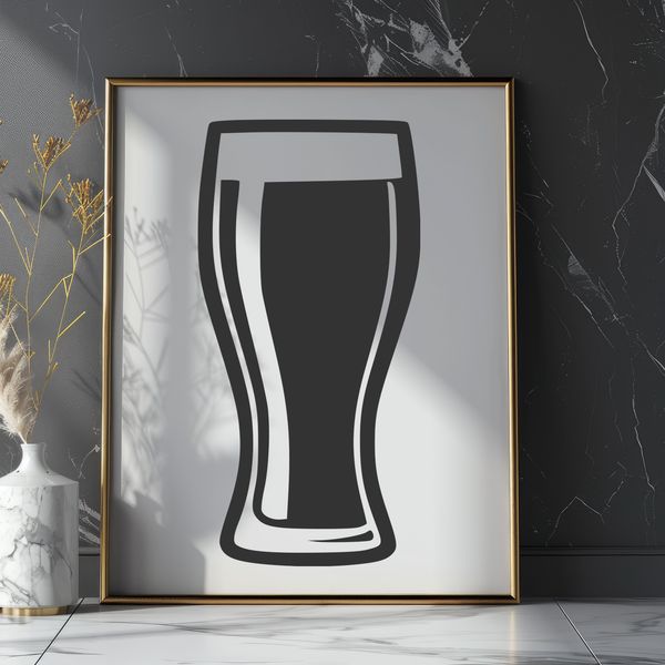 Bubbly Brew Illustration Illustrated glass of beer with foamy head.
