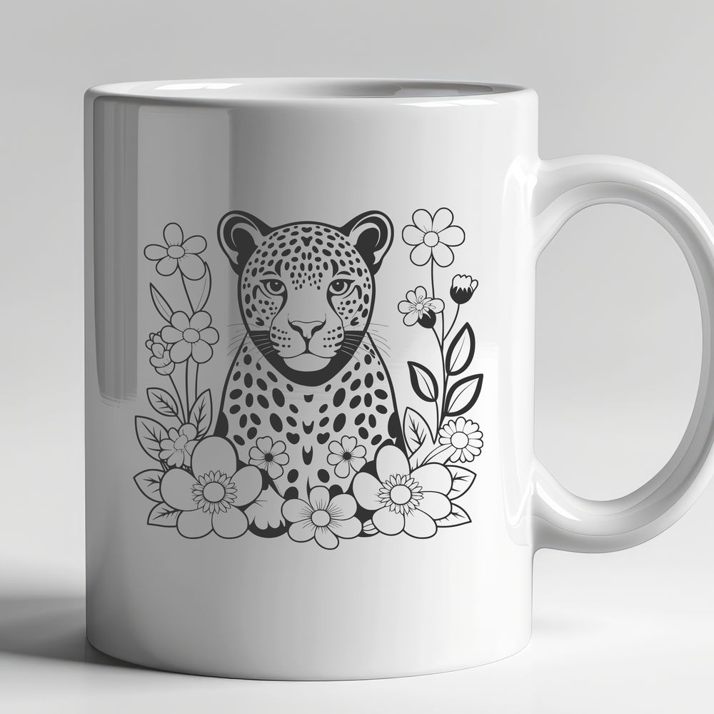 Stylized Jaguar Illustration Clipart A stylized illustration of a jaguar, featuring the distinctive spots and sleek coat of this big cat species.