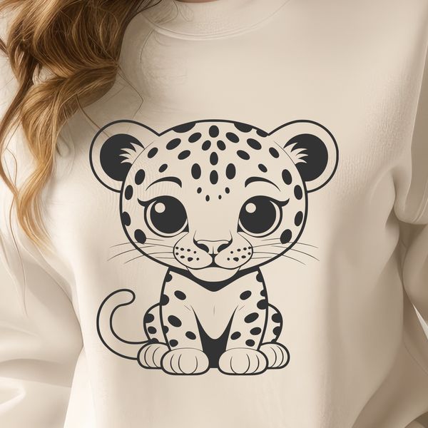 Free Vector Art of a Majestic Jaguar SVG illustration of a jaguar, a large feline animal with distinctive spots.