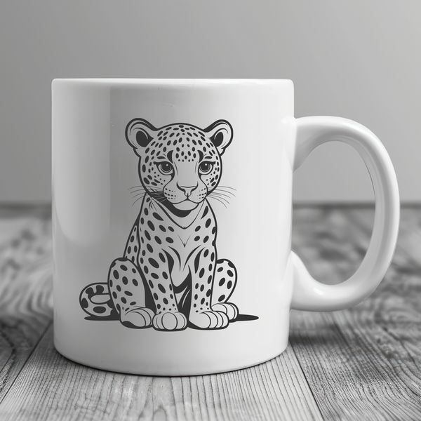 SVG Jaguar Design for Printing Illustration of a jaguar, a large wild cat species.