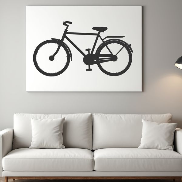 Bicycle silhouette with clean lines and minimalist design.