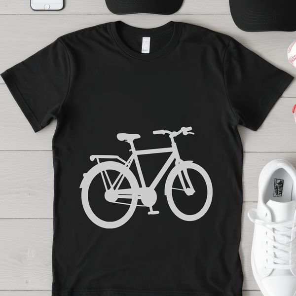 A simple vector illustration of a bicycle, suitable for cutting machines or laser engraving.