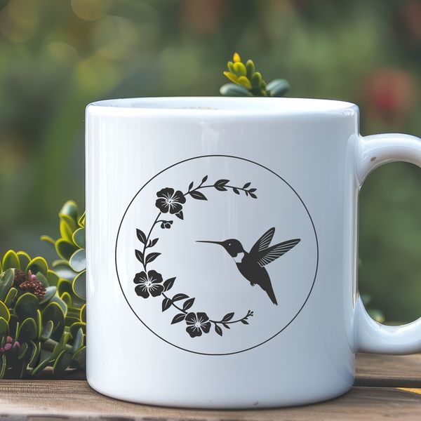 Vibrant Bird on Floral Bloom A colorful hummingbird perched on a flower, depicted in vector format.