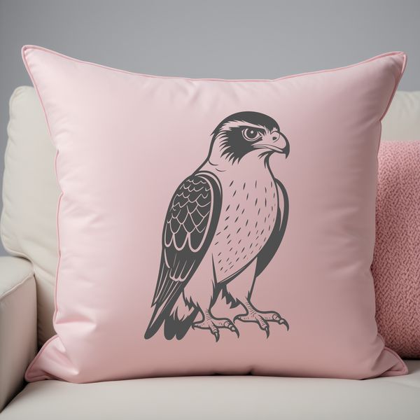 Free Vector Silhouette Bird Illustration A detailed illustration of a bird's silhouette, specifically a falcon, suitable for vector art and cutting machine designs.