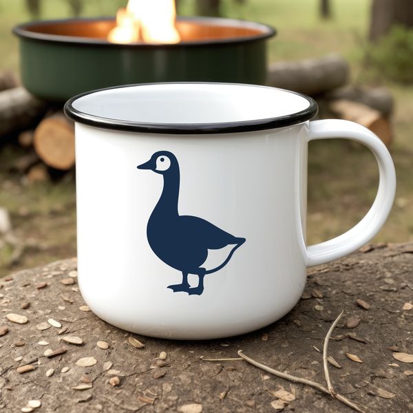 A simple illustration of a goose with clean lines, suitable for cutting or engraving.