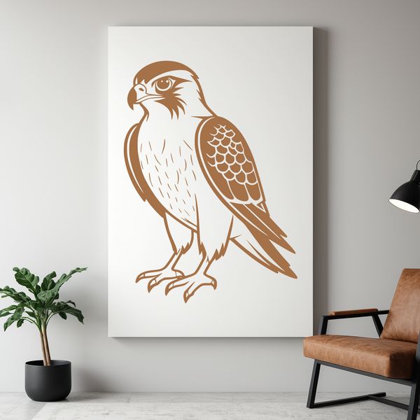 Realistic Falcon Illustration SVG design featuring a realistic bird of prey, ideal for cutting machine projects like Cricut cut files or laser engraving.