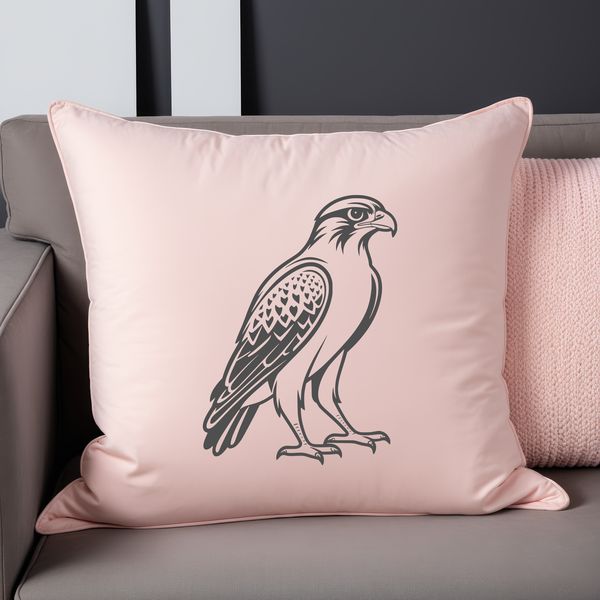 Mid-Flight Bird of Prey SVG A detailed illustration of a bird of prey in mid-flight, specifically a falcon.