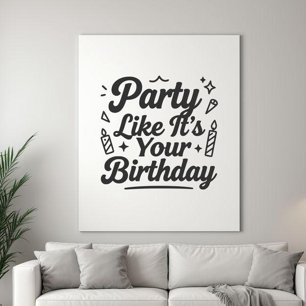 A minimalist illustration of a celebratory birthday message in a clean and simple style.