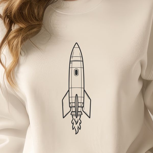 Sleek Rocket Ship SVG Illustration A futuristic spaceship with a sleek design and detailed details, ideal for vector art projects.