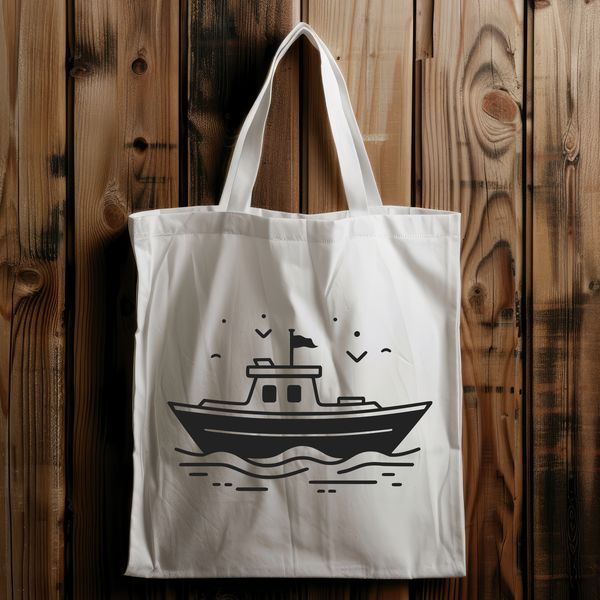 Beautiful Clip Art Boat Design An SVG graphic representing a boat with clean lines and precise shapes.