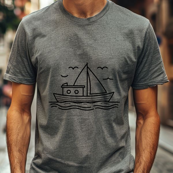 Stylized Sailboat Illustration A stylized vector illustration of a sailboat on calm waters.