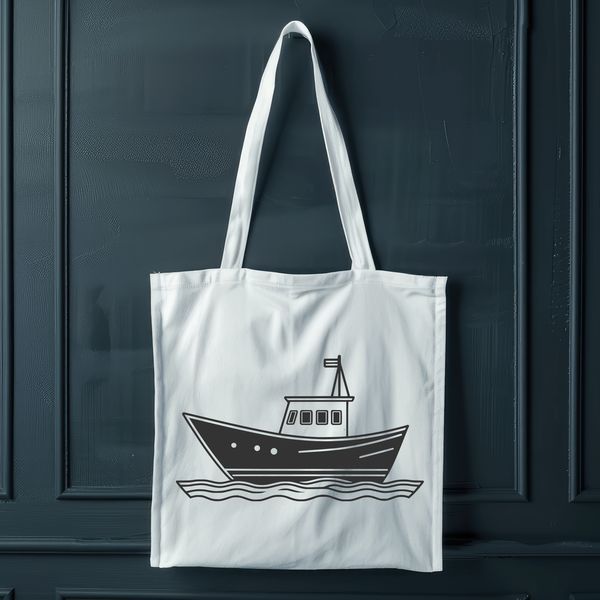 Sailboat Illustration in Calm Sea SVG illustration of a sailboat in a calm sea.