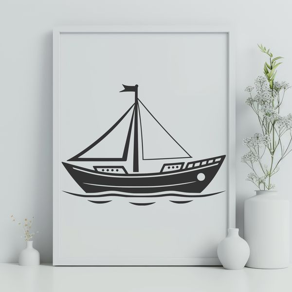 Scalable Boat Design Vector Graphic A simple boat design created as a scalable vector graphic (SVG) file.