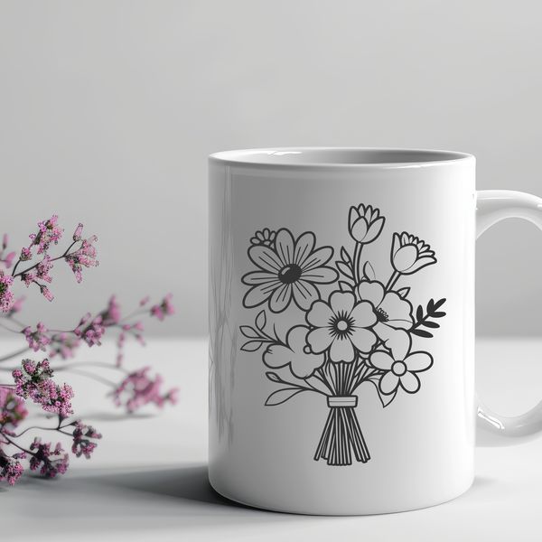 Mixed Flower Bouquet Design A bouquet of mixed flowers arranged in a decorative way.