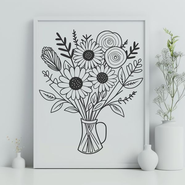 Colorful Flower Cluster A colorful bouquet of flowers with varying shapes and sizes, suitable for wedding decorations or Mother's Day gift giving.