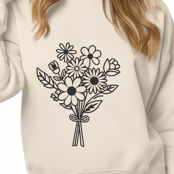 Beautiful Mixed Floral Arrangement An illustration of a mixed floral arrangement with various blooms and foliage.