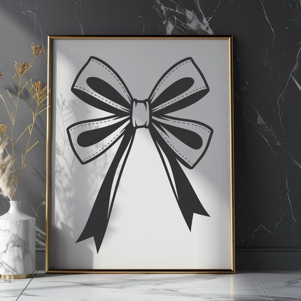 Intricate Curved Gift Box Ribbon Design A decorative bow made up of intricate curves and loops, ideal for crafting and design projects.