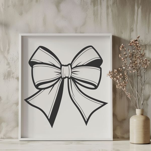 Colorful Ribbon Bow Clip Art A colorful ribbon-style bow made from curved lines and shapes, suitable for crafting and design projects.