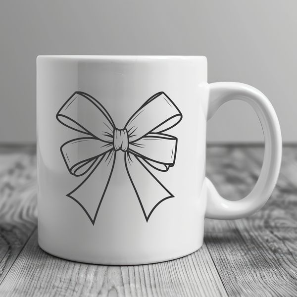 Decorative Ribbon Bow Clip Art A decorative ribbon-style bow with loops and tails, suitable for crafting and design purposes.