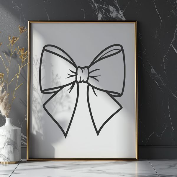 Beautiful Craft Bow Illustration A simple bow made up of curved lines and shapes, suitable for various crafts and designs.