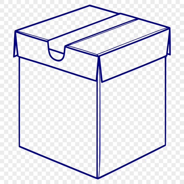Simple Box Illustration A simple digital illustration of a box with straight edges and flat surfaces.