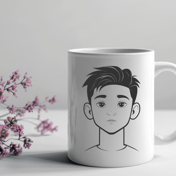 Simple Boy Illustrations in Various Poses A simple line art illustration of a young boy in various poses, suitable for vector design and digital cutting.
