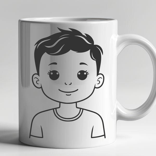 Adorable Youth Illustration A stylized illustration of a young boy.