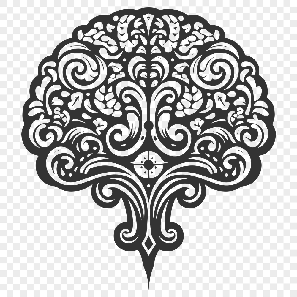 Free Ornate Brain Drawing