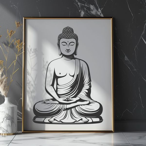 Seated Buddha in Meditation Pose A vector illustration of the Buddha in a seated meditation pose.