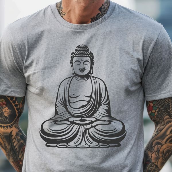 Minimalist Buddha Illustration A minimalist illustration of a Buddha in meditation pose.