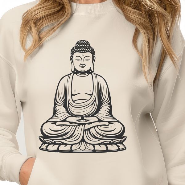 Religious Icon in Vector Format Buddha icon in vector format, suitable for digital design projects.