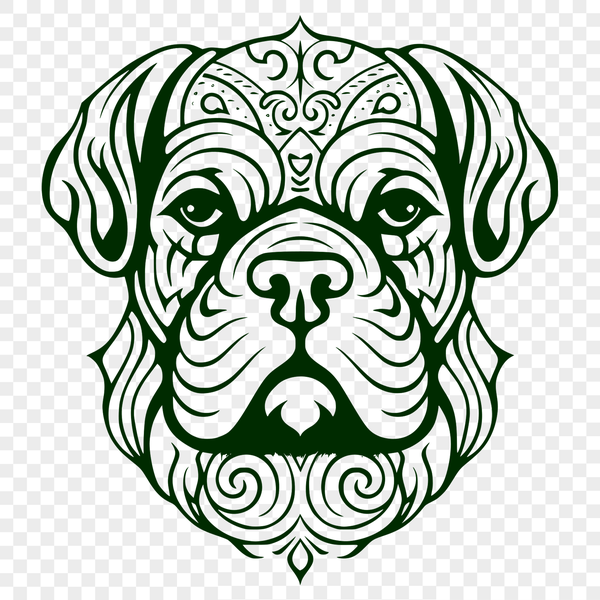Adorable Bulldog Vector Clip Art An SVG vector art representation of a dog breed, specifically a bulldog, suitable for various design applications.