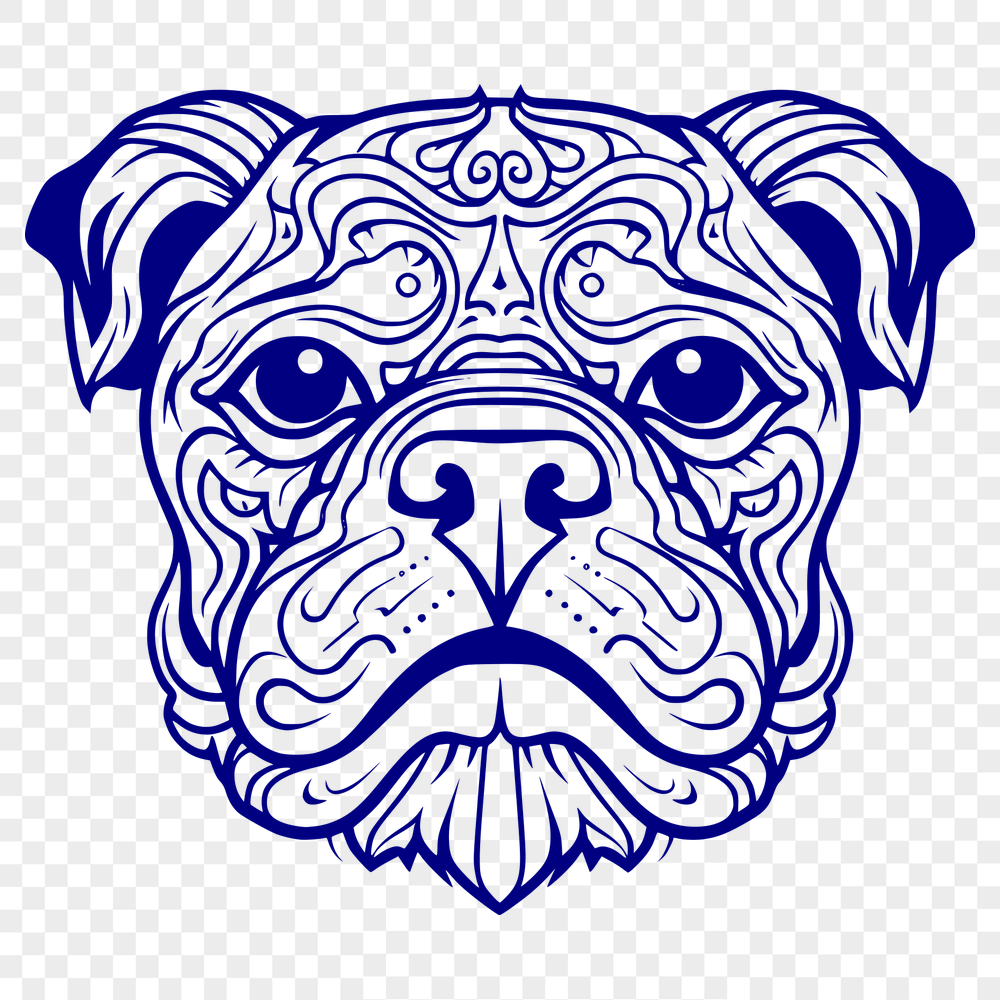 Ornate Bulldog DXF