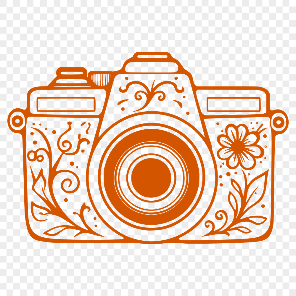 Floral Camera PNG