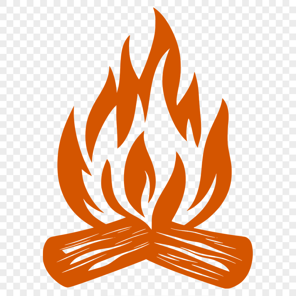 Free Unique Camp Fire Vector Drawing PNG - Commercial Use