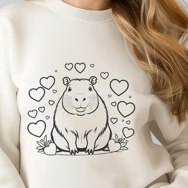 Semi-aquatic rodent in vector format A vector graphic representation of a capybara, featuring a semi-aquatic animal with a distinctive appearance.