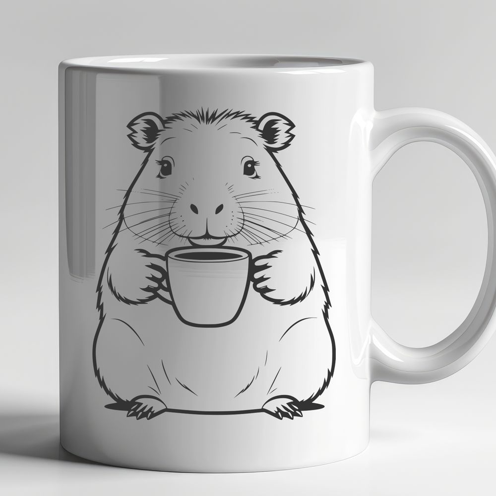 Large Rodent Vector Art A large rodent animal, the capybara, depicted in a digital vector format.