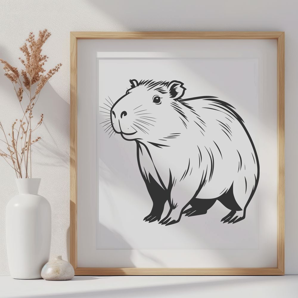 South American Rodent Portrait A large rodent with webbed feet and a broad snout, native to South America.