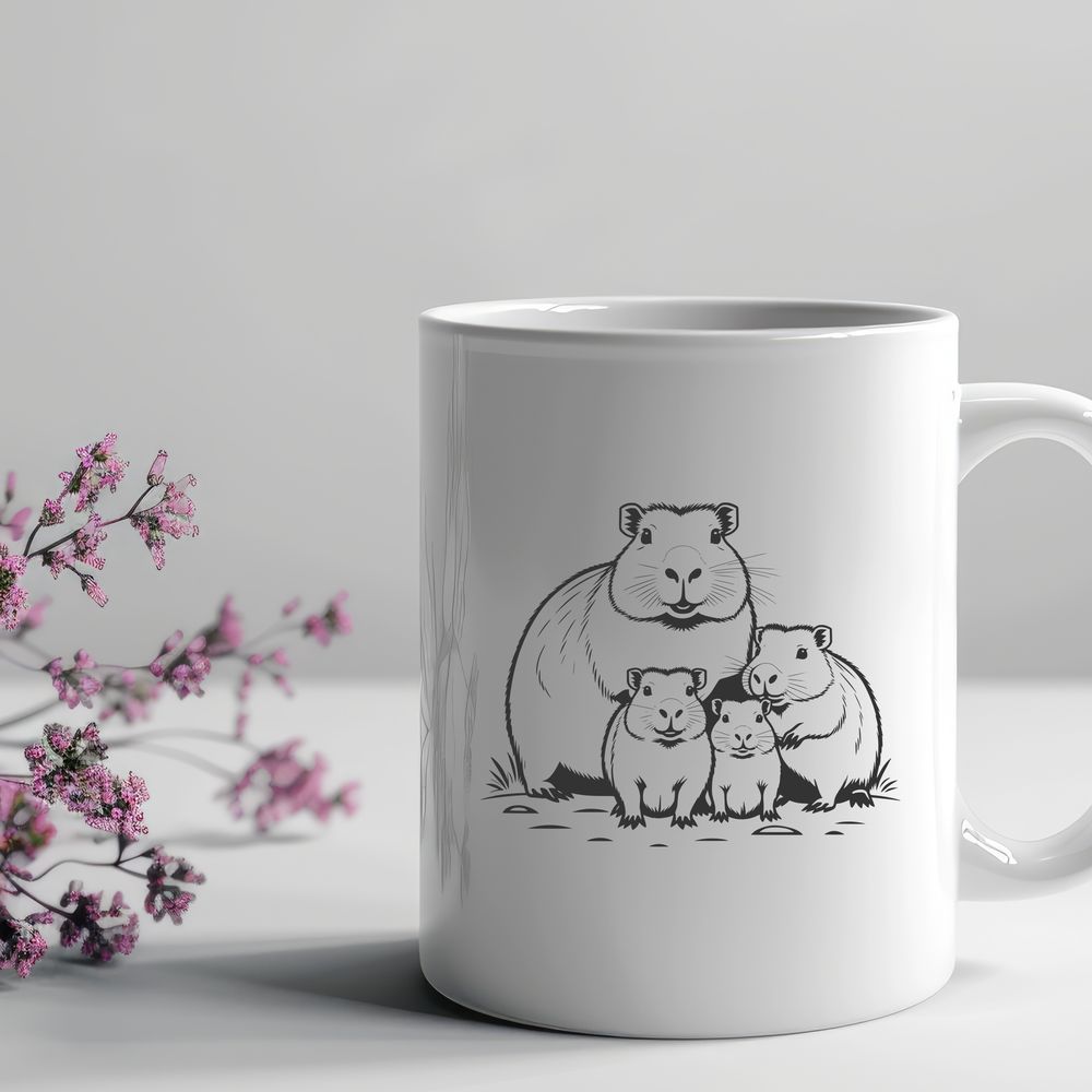Outline Capybara Vector Graphic An outline vector graphic of a capybara, suitable for use in various design applications.