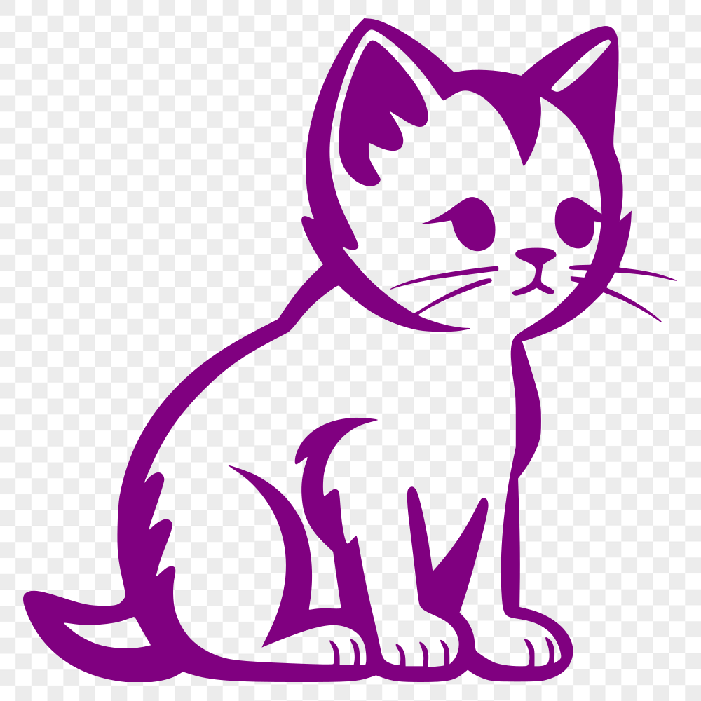 Free Kitten SVG, PNG, PDF And DXF Files