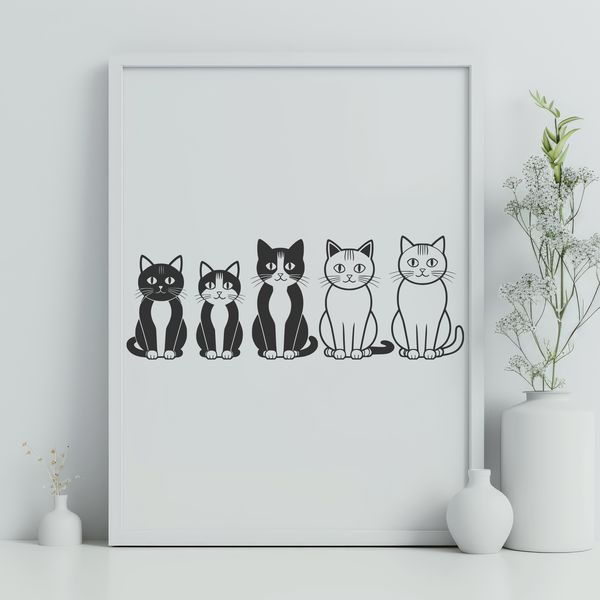 Playful Cat Vector Graphic A digital illustration of a cat in a playful pose.