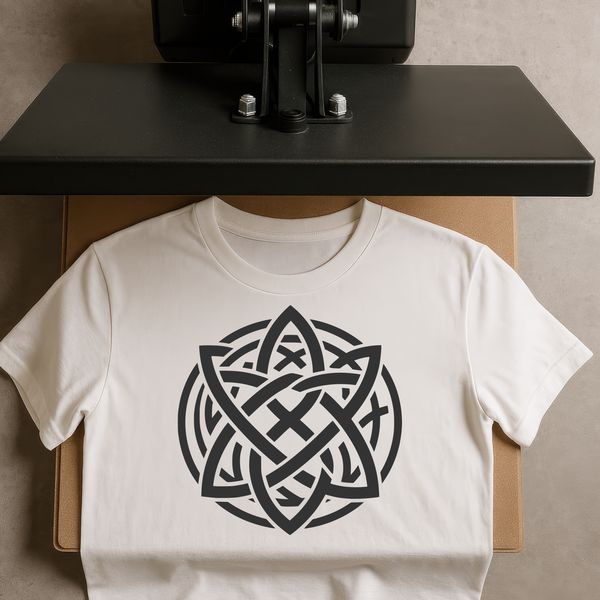 Celtic-inspired vector art with decorative embellishments and motifs.