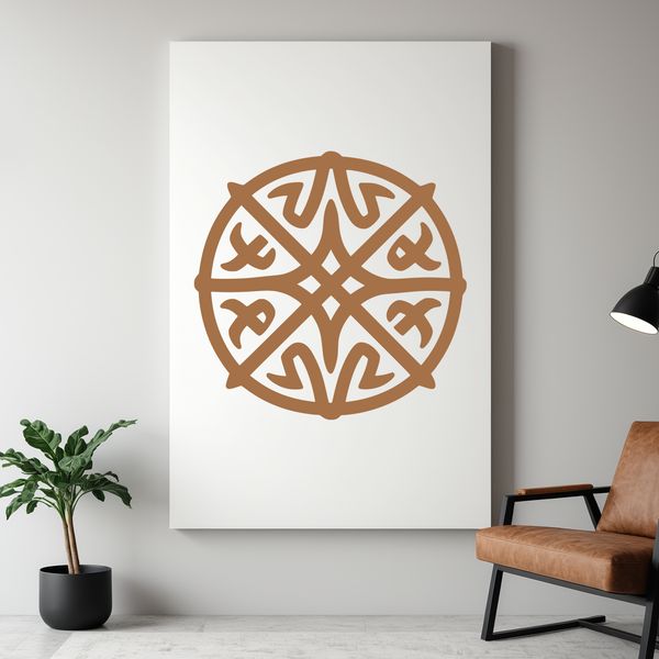 An ornate Celtic pattern featuring intricate shapes and designs.