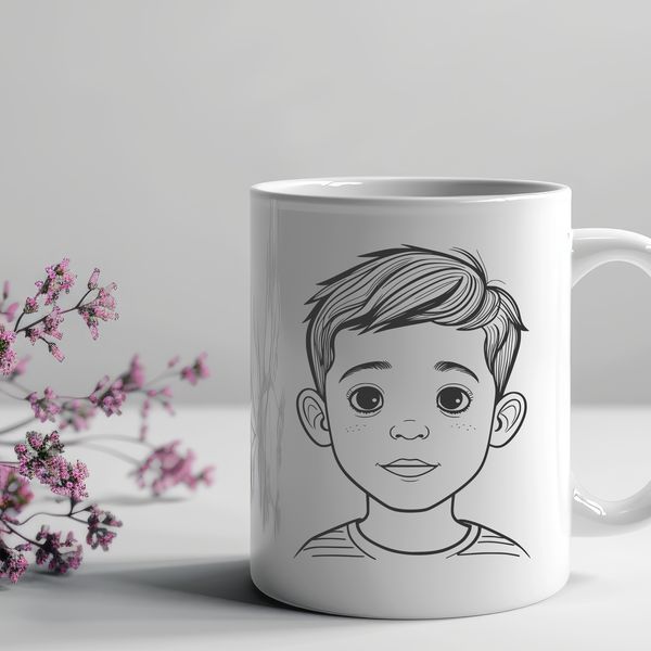 Free digital design featuring a child figure A young boy illustration designed as vector art for digital use.