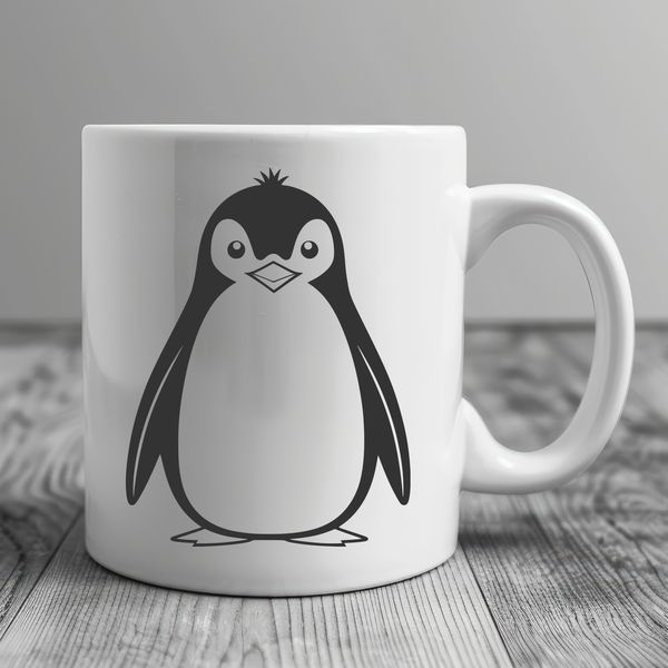 Free Black Outline Penguin Clip Art A simple illustration of a penguin in black outline against a white background.