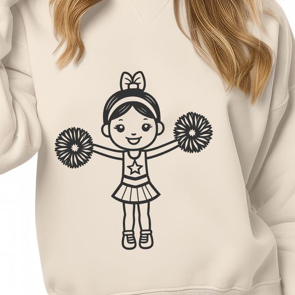 Vibrant Cheerleading Illustration Colorful illustration of a young girl in a cheerleading uniform, suitable for various digital applications.