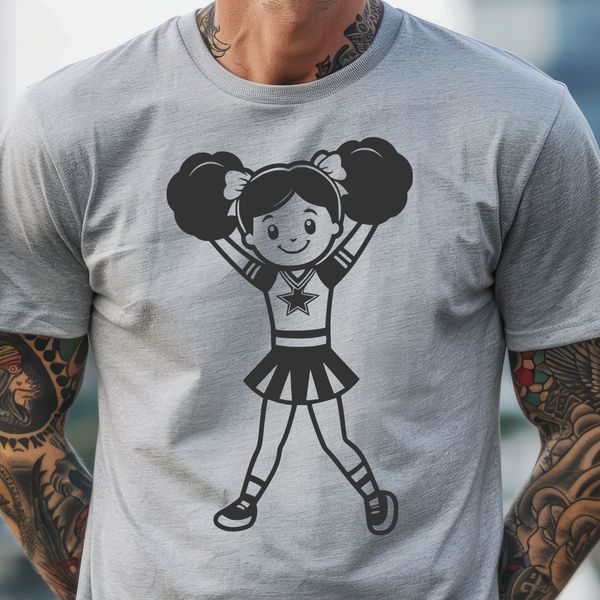 Cheerleader Clip Art A young female athlete in a cheerleading uniform, posing with confidence.