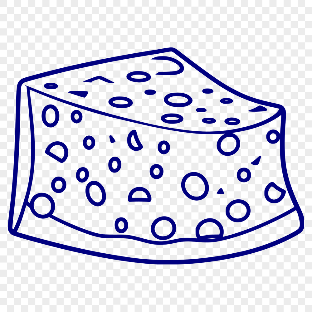 Free Cheese Graphic A wedge of cheese with a transparent background.